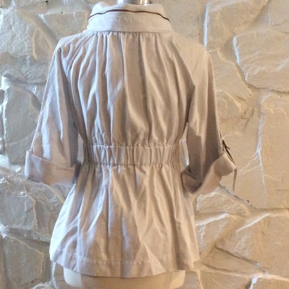 French Connections White Zip Jacket Enclosed Hood - Picture 7 of 7